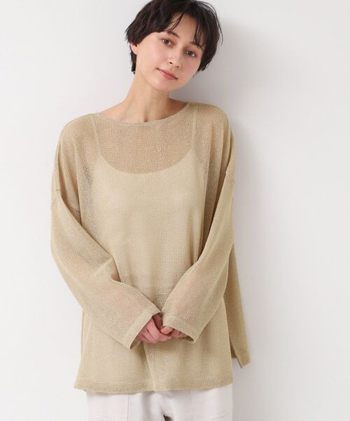 Dessin / デッサン シャツ・ブラウス | 【前後2WAY・洗える】ラメ入りオーバーサイズメッシュブラウス | 詳細15