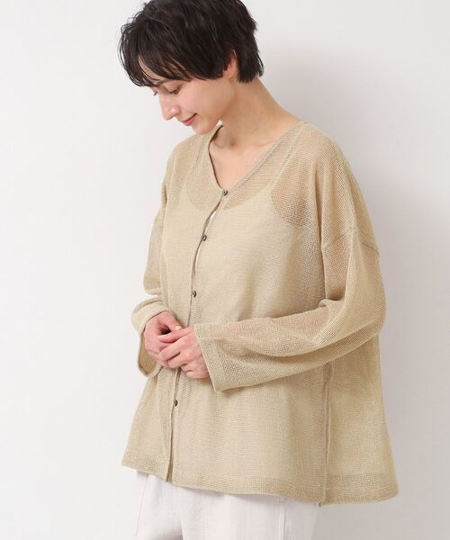 Dessin / デッサン シャツ・ブラウス | 【前後2WAY・洗える】ラメ入りオーバーサイズメッシュブラウス | 詳細17