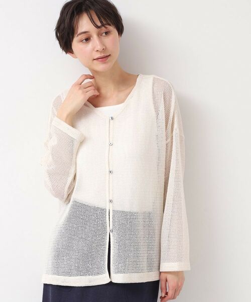 Dessin / デッサン シャツ・ブラウス | 【前後2WAY・洗える】ラメ入りオーバーサイズメッシュブラウス | 詳細3