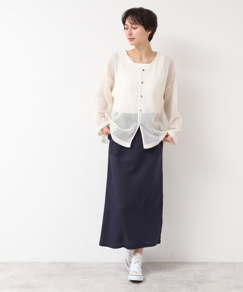 Dessin / デッサン シャツ・ブラウス | 【前後2WAY・洗える】ラメ入りオーバーサイズメッシュブラウス | 詳細6