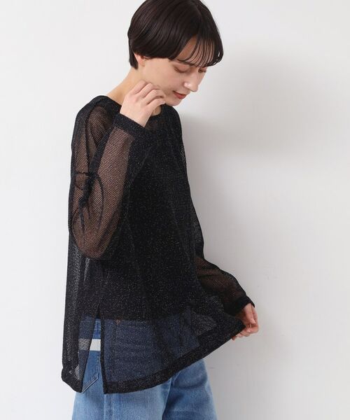 Dessin / デッサン シャツ・ブラウス | 【前後2WAY・洗える】ラメ入りオーバーサイズメッシュブラウス | 詳細8