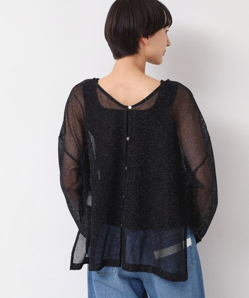 Dessin / デッサン シャツ・ブラウス | 【前後2WAY・洗える】ラメ入りオーバーサイズメッシュブラウス | 詳細9