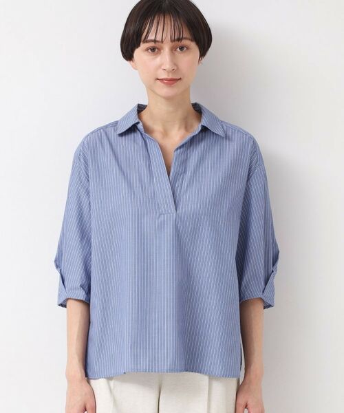 セール】 【洗える・4サイズ展開】スキッパーシャツブラウス（XS