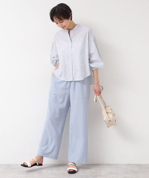 Dessin / デッサン シャツ・ブラウス | 【洗える・4サイズ展開】バンドカラーシャツ(XS~L) | 詳細7