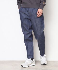パンツ rujjj セール】 【ウエストゴム・洗える】綿麻デニムリラックスパンツ