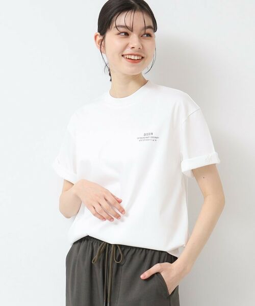 Dessin/デッサン 【ユニセックス】ポイントロゴTシャツ ホワイト(001) 01(S) Dessin/デッサン 【ユニセックス】ポイントロゴTシャツ ホワイト(001) 01(S)