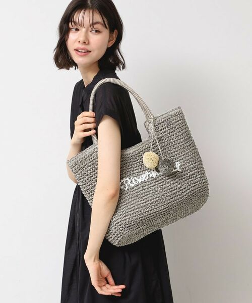 Dessin / デッサン トートバッグ | 【軽量・A4収納可】ポンポンチャームペーパーロゴトートバッグ(チャコールグレー(514))