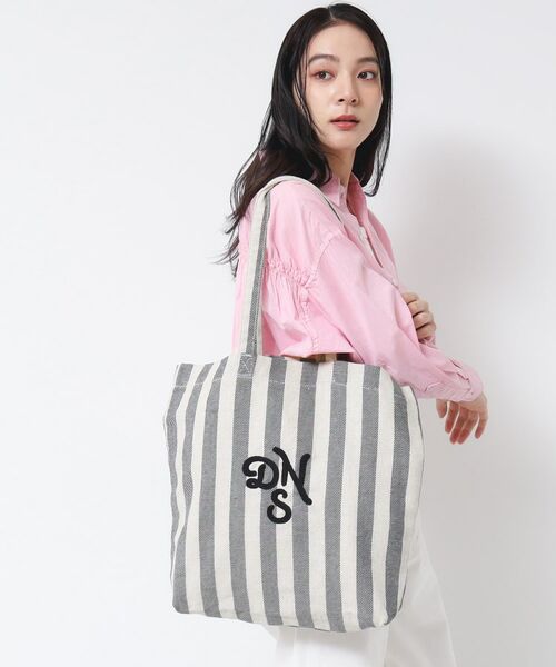 Dessin/デッサン ストライプロゴ刺繍トート ネイビー(394) 00 Dessin/デッサン ストライプロゴ刺繍トート ネイビー(394) 00