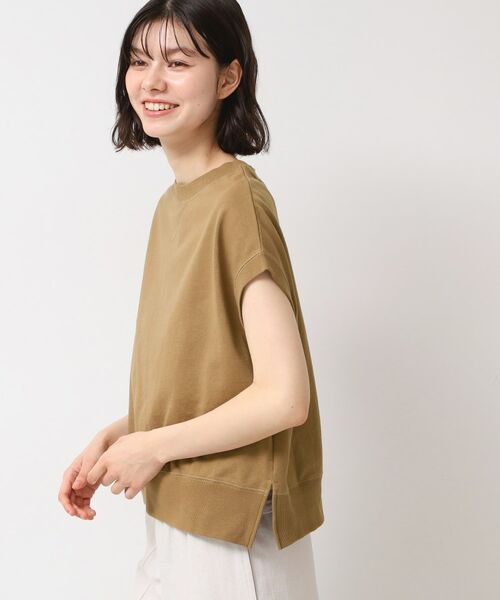 Dessin / デッサン カットソー | 【洗える】フレンチスリーブリブ付きカットソー(S~L)(キャメルブラウン(041))