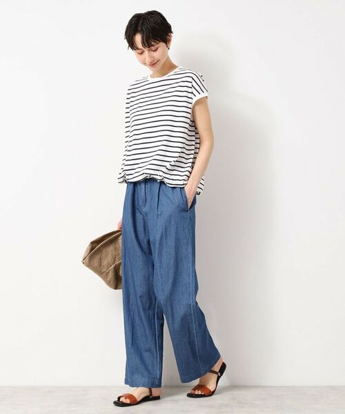 Dessin / デッサン カットソー | 【洗える・UV】ドローコード付きフレンチスリーブカットソー | 詳細14