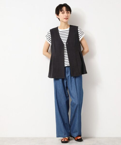 Dessin / デッサン カットソー | 【洗える・UV】ドローコード付きフレンチスリーブカットソー | 詳細15