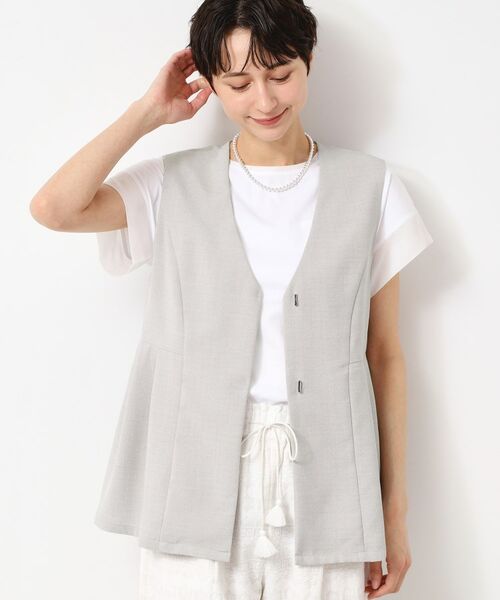 Dessin / デッサン ベスト | 【洗える】ソフトペプラムベスト | 詳細1