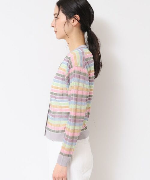 Dessin / デッサン カーディガン・ボレロ | 【洗える】シアーボーダーカーディガン(S~L) | 詳細10