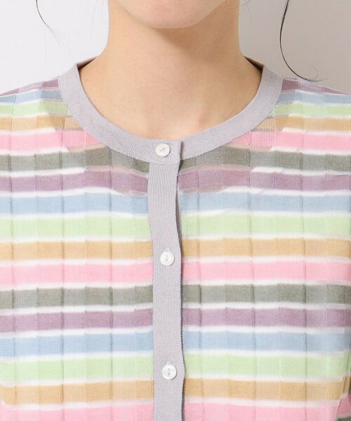 Dessin / デッサン カーディガン・ボレロ | 【洗える】シアーボーダーカーディガン(S~L) | 詳細12