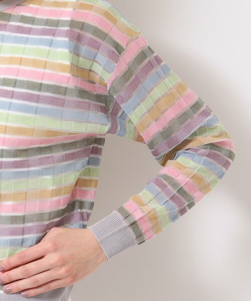 Dessin / デッサン カーディガン・ボレロ | 【洗える】シアーボーダーカーディガン(S~L) | 詳細13