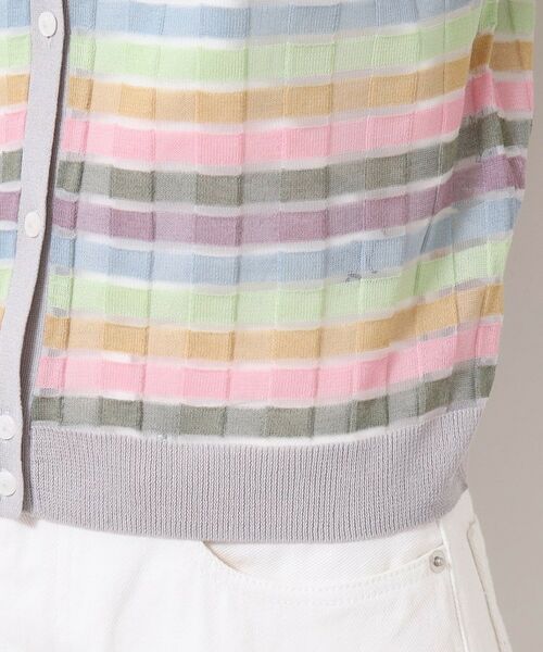 Dessin / デッサン カーディガン・ボレロ | 【洗える】シアーボーダーカーディガン(S~L) | 詳細14
