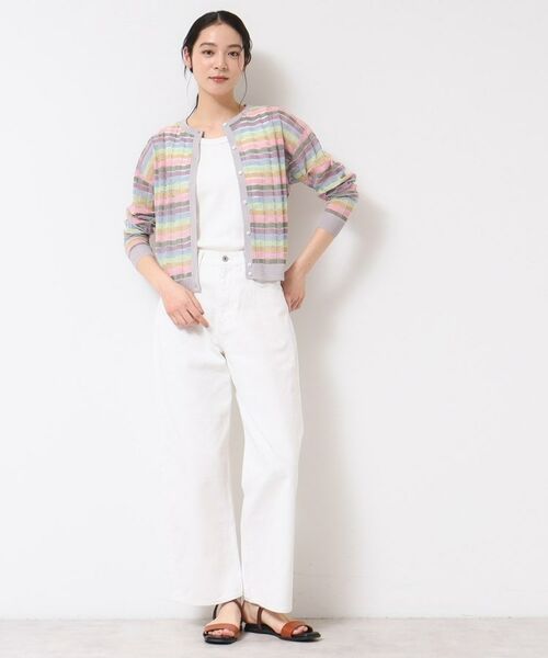 Dessin / デッサン カーディガン・ボレロ | 【洗える】シアーボーダーカーディガン(S~L) | 詳細3