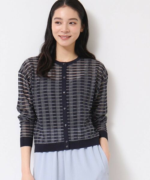 Dessin / デッサン カーディガン・ボレロ | 【洗える】シアーボーダーカーディガン(S~L) | 詳細5