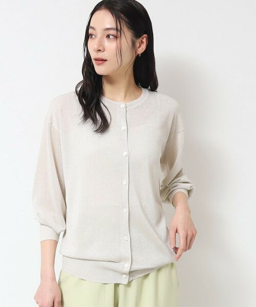Dessin / デッサン カーディガン・ボレロ | 【洗える】クルーネックミドル丈ラメカーディガン（S～L） | 詳細1