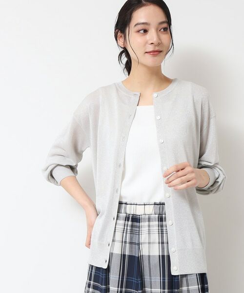 Dessin / デッサン カーディガン・ボレロ | 【洗える】クルーネックミドル丈ラメカーディガン（S～L） | 詳細5