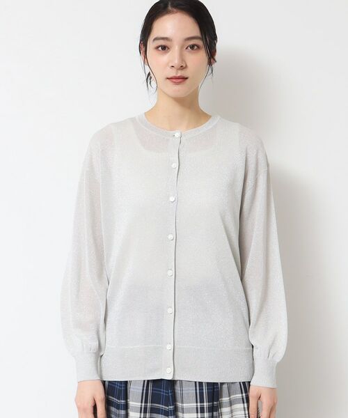 Dessin / デッサン カーディガン・ボレロ | 【洗える】クルーネックミドル丈ラメカーディガン（S～L） | 詳細9