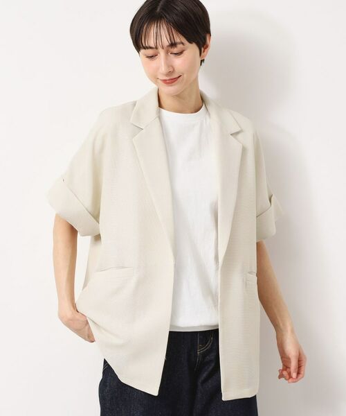 Dessin / デッサン テーラードジャケット | 【洗える】麻調ポリジャケット | 詳細1