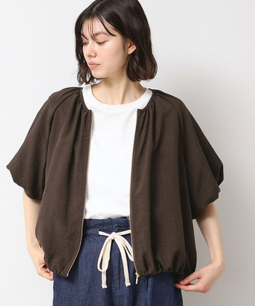 Dessin / デッサン レザーブルゾン・ジャケット | 【洗える】ドローコード付きバルーン袖ブルゾン | 詳細1