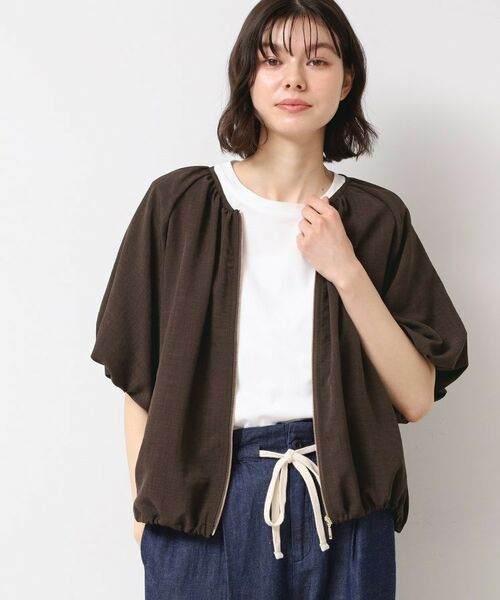 Dessin / デッサン レザーブルゾン・ジャケット | 【洗える】ドローコード付きバルーン袖ブルゾン | 詳細2