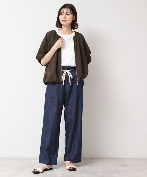 Dessin / デッサン レザーブルゾン・ジャケット | 【洗える】ドローコード付きバルーン袖ブルゾン | 詳細3