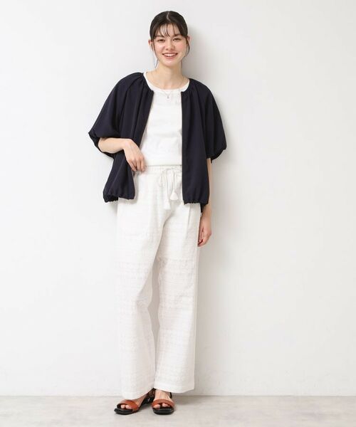 Dessin / デッサン レザーブルゾン・ジャケット | 【洗える】ドローコード付きバルーン袖ブルゾン | 詳細6