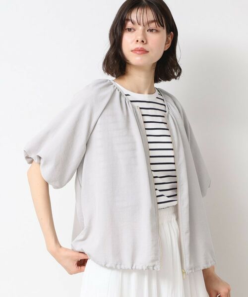 Dessin / デッサン レザーブルゾン・ジャケット | 【洗える】ドローコード付きバルーン袖ブルゾン | 詳細8