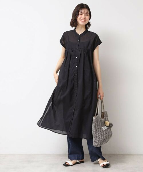 Dessin / デッサン ミニ丈・ひざ丈ワンピース | 【洗える】シアーシャツワンピース | 詳細3