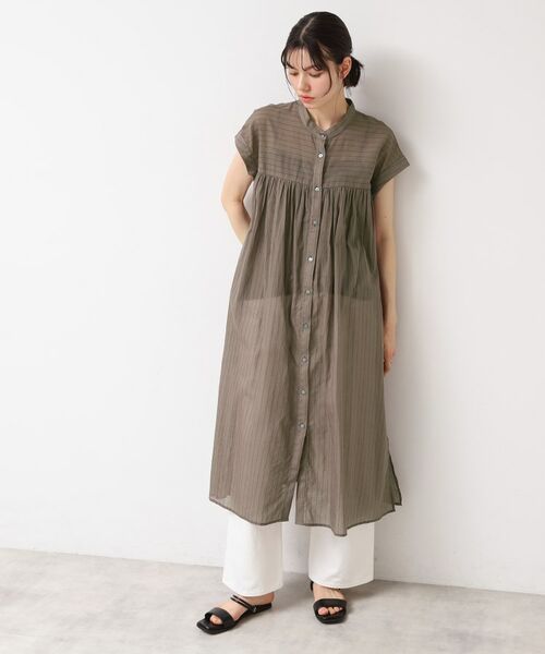 Dessin / デッサン ミニ丈・ひざ丈ワンピース | 【洗える】シアーシャツワンピース | 詳細6