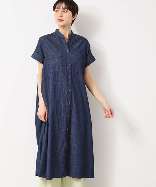 Dessin / デッサン ロング・マキシ丈ワンピース | 【洗える】リネンブレンドデニム調シャツワンピース（S～L） | 詳細10