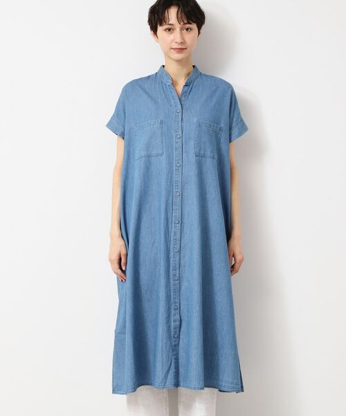 Dessin / デッサン ロング・マキシ丈ワンピース | 【洗える】リネンブレンドデニム調シャツワンピース（S～L） | 詳細13