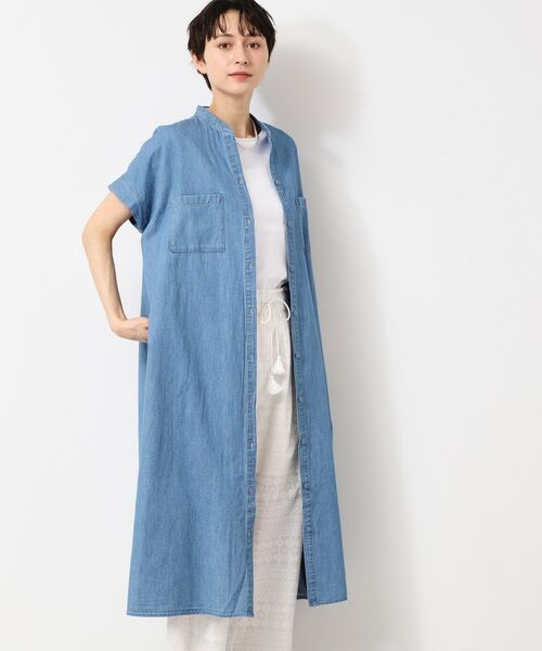 Dessin / デッサン ロング・マキシ丈ワンピース | 【洗える】リネンブレンドデニム調シャツワンピース（S～L） | 詳細2
