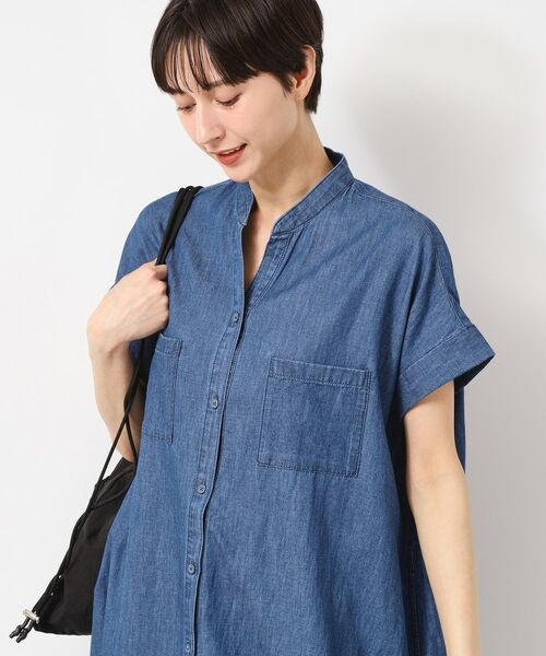 Dessin / デッサン ロング・マキシ丈ワンピース | 【洗える】リネンブレンドデニム調シャツワンピース（S～L） | 詳細5