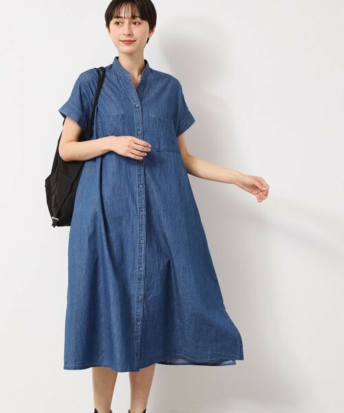 Dessin / デッサン ロング・マキシ丈ワンピース | 【洗える】リネンブレンドデニム調シャツワンピース（S～L） | 詳細6