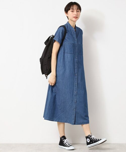 Dessin / デッサン ロング・マキシ丈ワンピース | 【洗える】リネンブレンドデニム調シャツワンピース（S～L） | 詳細7