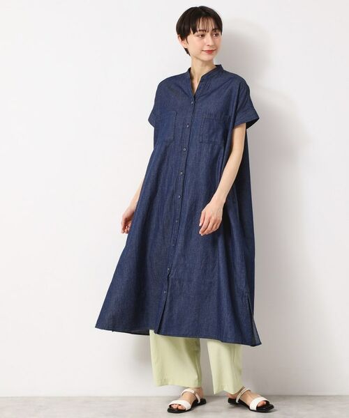 Dessin / デッサン ロング・マキシ丈ワンピース | 【洗える】リネンブレンドデニム調シャツワンピース（S～L） | 詳細9