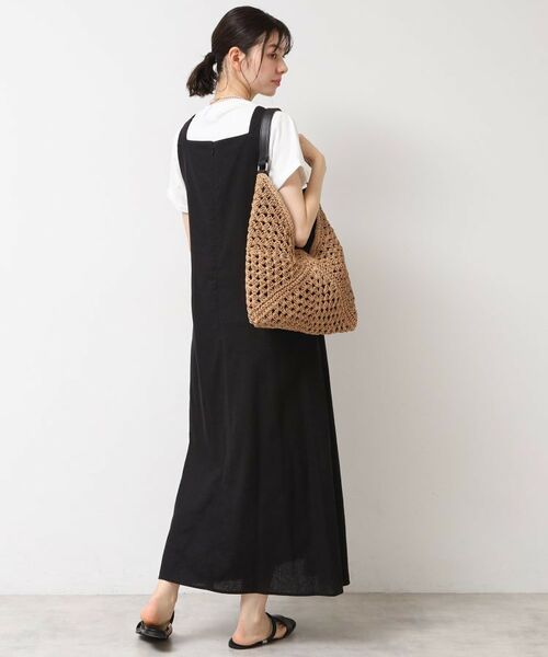 Dessin / デッサン ロング・マキシ丈ワンピース | 【洗える】テントラインジャンパースカート(ブラック(019))
