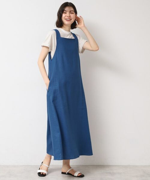 Dessin / デッサン ロング・マキシ丈ワンピース | 【洗える】テントラインジャンパースカート(ブルー(092))