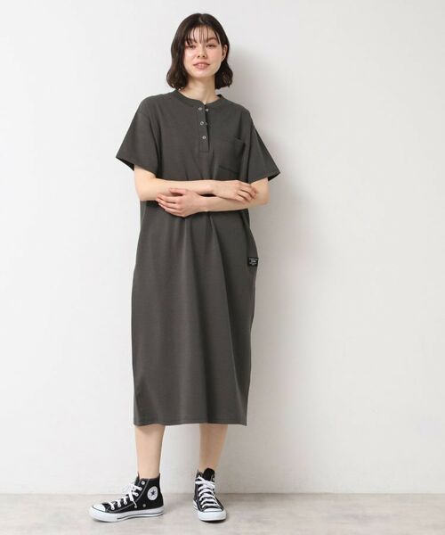 Dessin / デッサン ロング・マキシ丈ワンピース | 【洗える】ヘンリーネックジャージワンピース | 詳細7