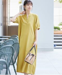 Dessin / デッサン ロング・マキシ丈ワンピース | 【二の腕カバー・洗える】パフスリーブAラインフレアーワンピース