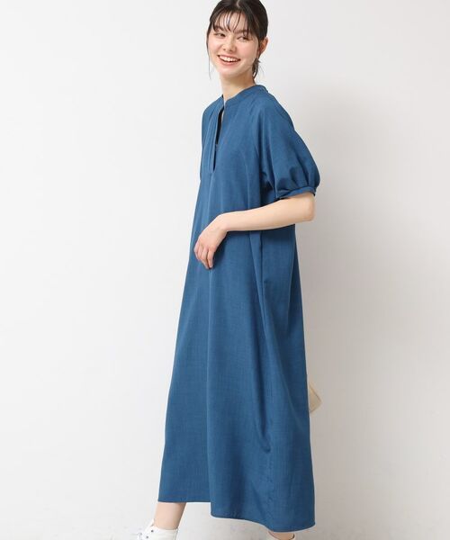 Dessin / デッサン ロング・マキシ丈ワンピース | 【二の腕カバー・洗える】パフスリーブAラインフレアーワンピース | 詳細13