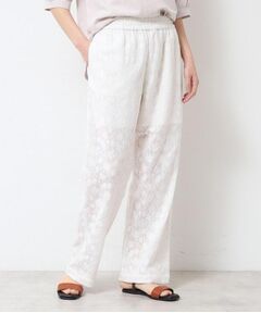 Dessin / デッサン パンツ | 【ウエストゴム・洗える】刺繍柄インドレースパンツ