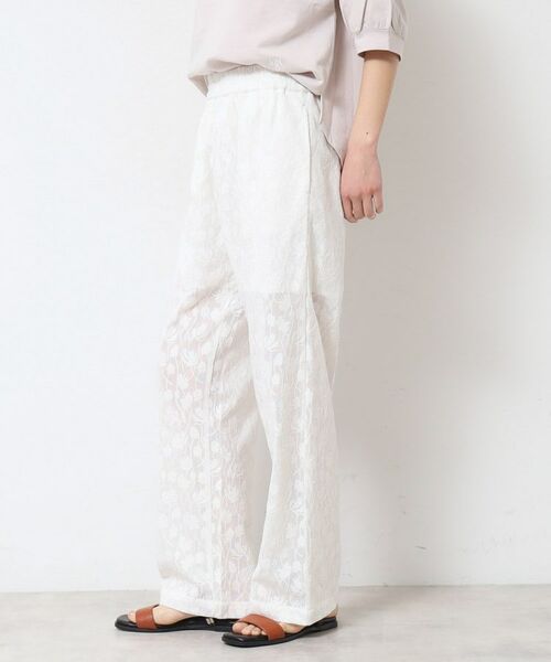 Dessin / デッサン パンツ | 【ウエストゴム・洗える】刺繍柄インドレースパンツ | 詳細6