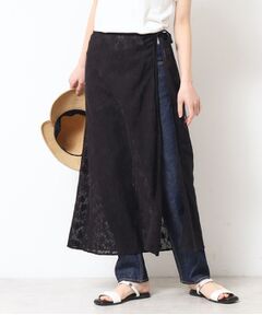 Dessin / デッサン ロング・マキシ丈スカート | 【洗える】刺繍柄インドレース巻きスカート
