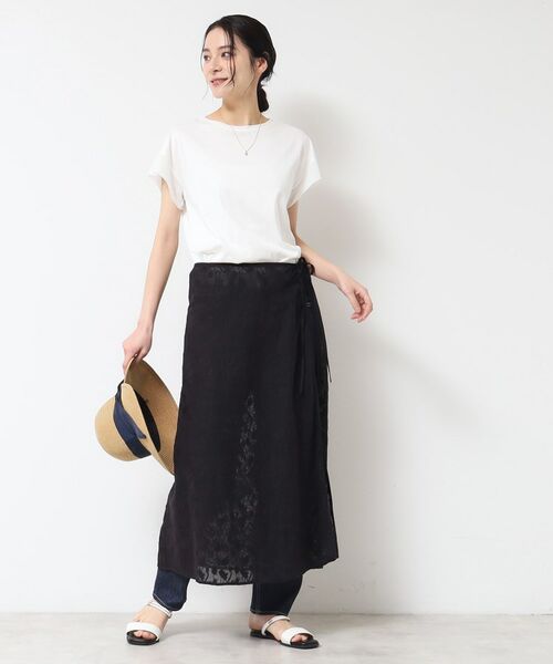 Dessin / デッサン ロング・マキシ丈スカート | 【洗える】刺繍柄インドレース巻きスカート | 詳細2