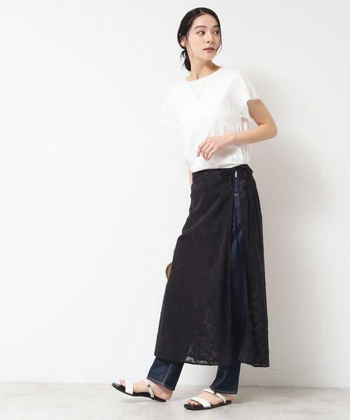 Dessin / デッサン ロング・マキシ丈スカート | 【洗える】刺繍柄インドレース巻きスカート | 詳細3